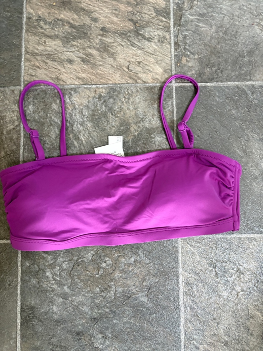Purple Bandeau Bikini Top with Adjustable Straps
